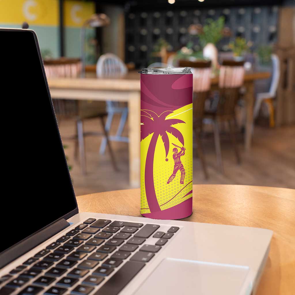 New Zealand and West Indies Cricket Custom Skinny Tumbler Black Cap Windies Together - Wonder Print Shop