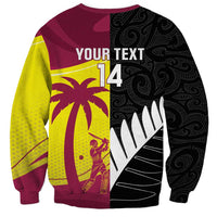 New Zealand and West Indies Cricket Custom Sweatshirt Black Cap Windies Together - Wonder Print Shop