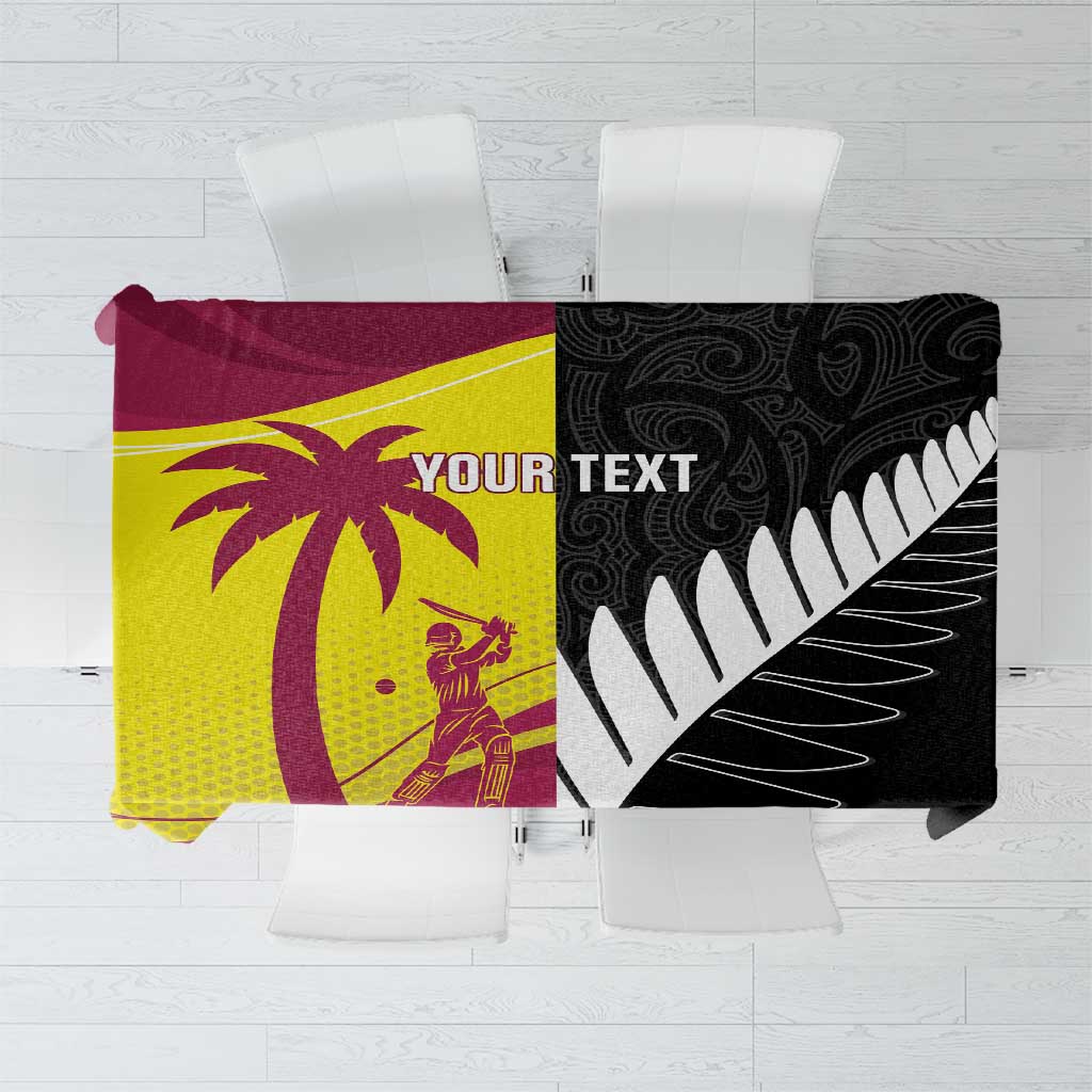 New Zealand and West Indies Cricket Custom Tablecloth Black Cap Windies Together - Wonder Print Shop