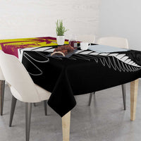 New Zealand and West Indies Cricket Custom Tablecloth Black Cap Windies Together - Wonder Print Shop