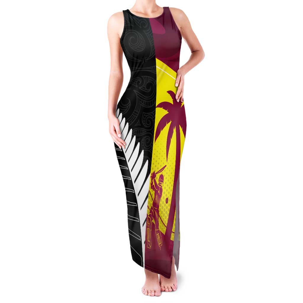 New Zealand and West Indies Cricket Custom Tank Maxi Dress Black Cap Windies Together - Wonder Print Shop