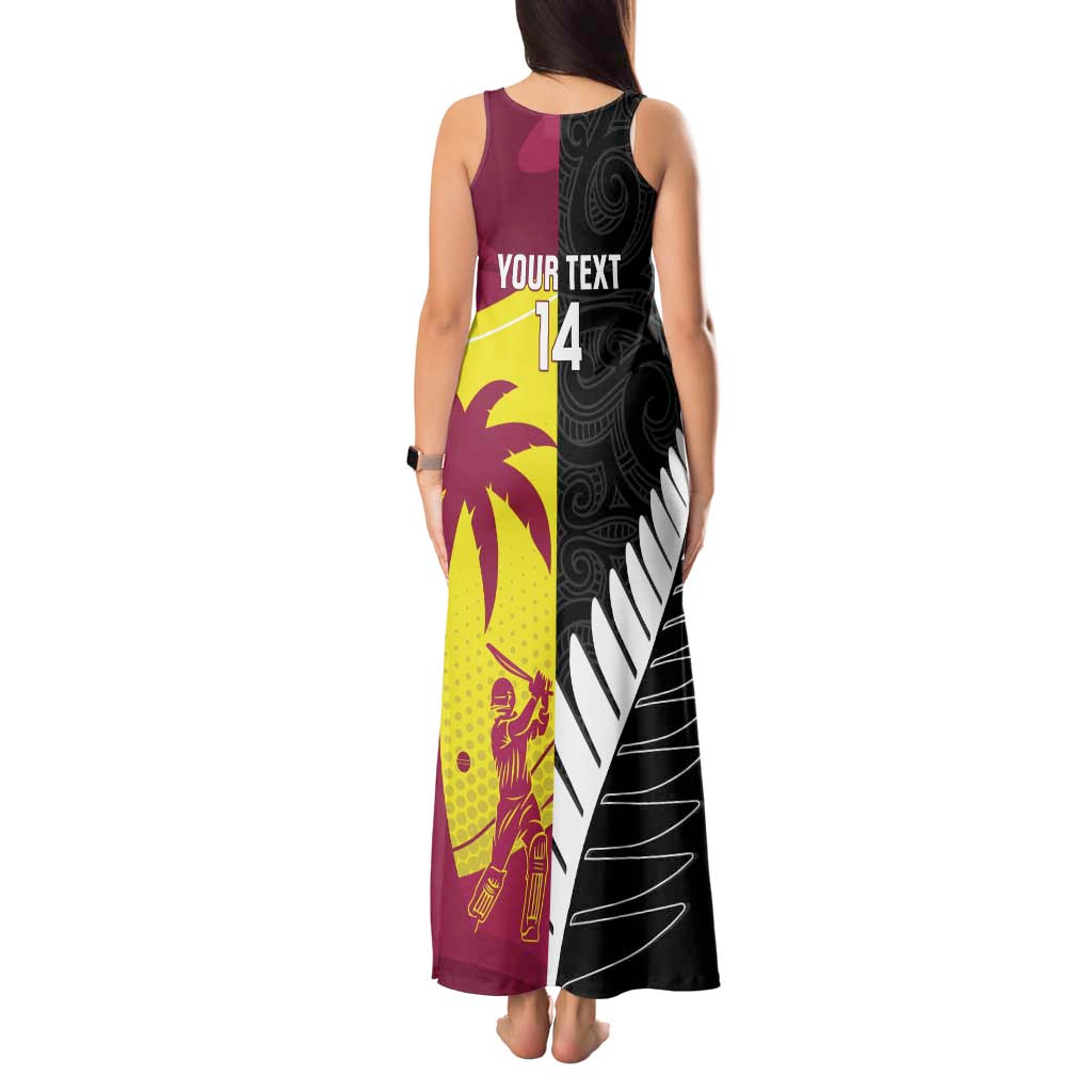 New Zealand and West Indies Cricket Custom Tank Maxi Dress Black Cap Windies Together - Wonder Print Shop