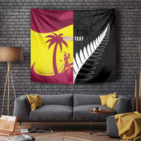 New Zealand and West Indies Cricket Custom Tapestry Black Cap Windies Together - Wonder Print Shop