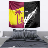 New Zealand and West Indies Cricket Custom Tapestry Black Cap Windies Together - Wonder Print Shop