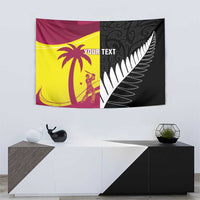 New Zealand and West Indies Cricket Custom Tapestry Black Cap Windies Together - Wonder Print Shop
