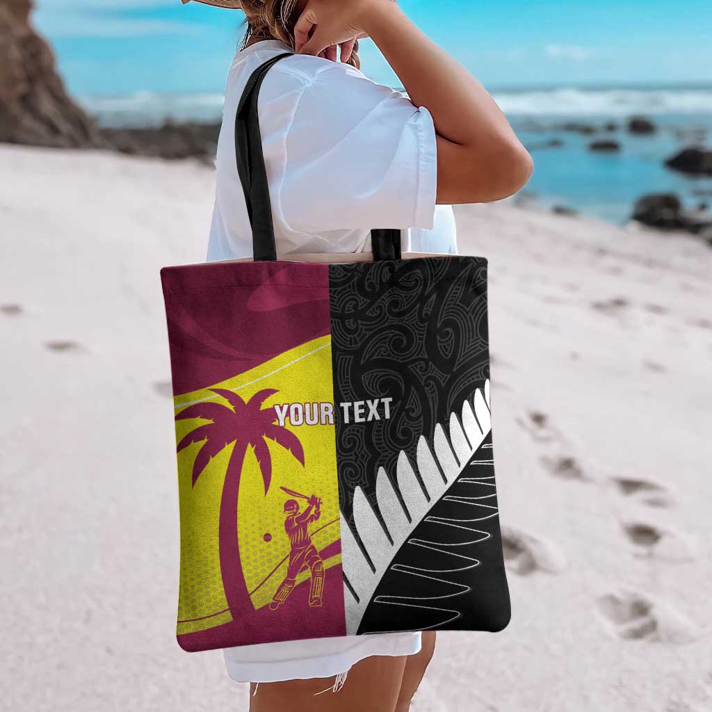 New Zealand and West Indies Cricket Custom Tote Bag Black Cap Windies Together - Wonder Print Shop