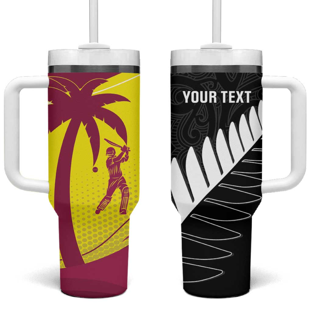 New Zealand and West Indies Cricket Custom Tumbler With Handle Black Cap Windies Together - Wonder Print Shop