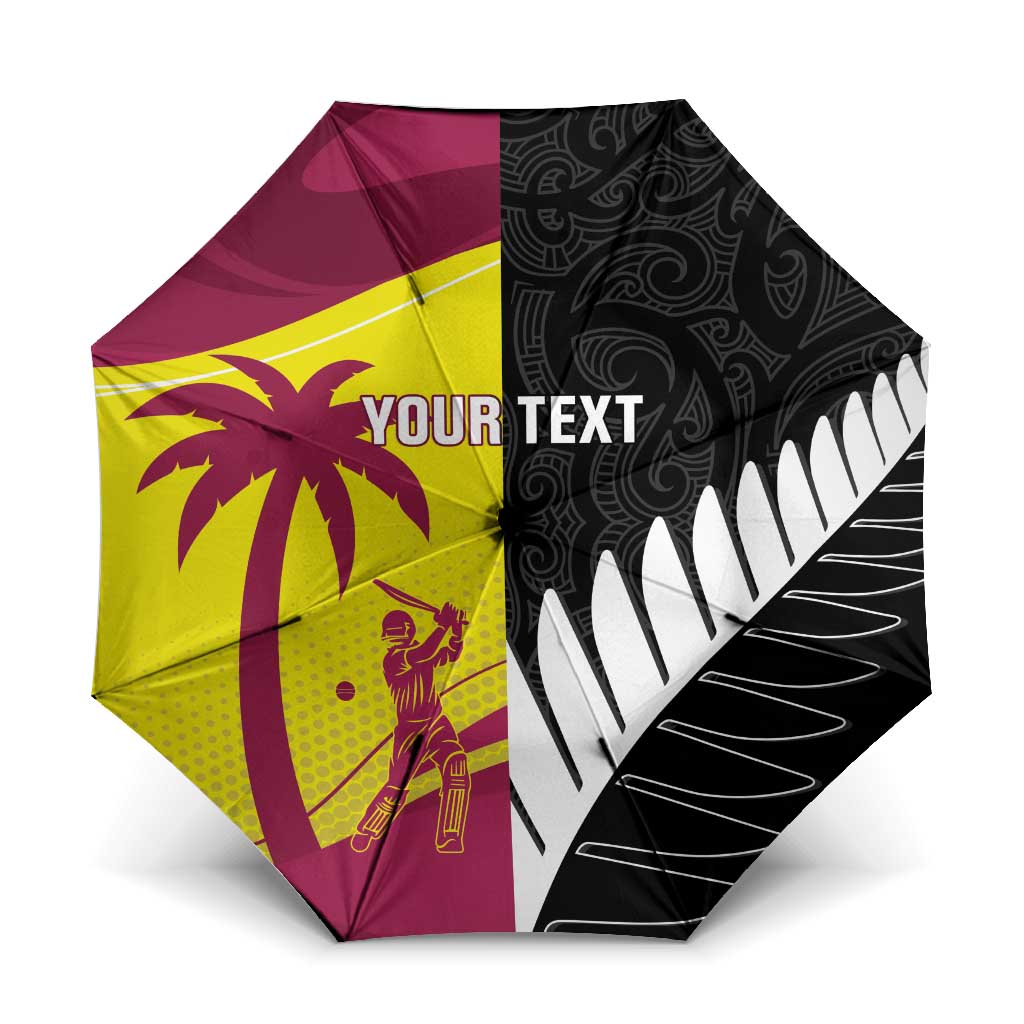 New Zealand and West Indies Cricket Custom Umbrella Black Cap Windies Together - Wonder Print Shop