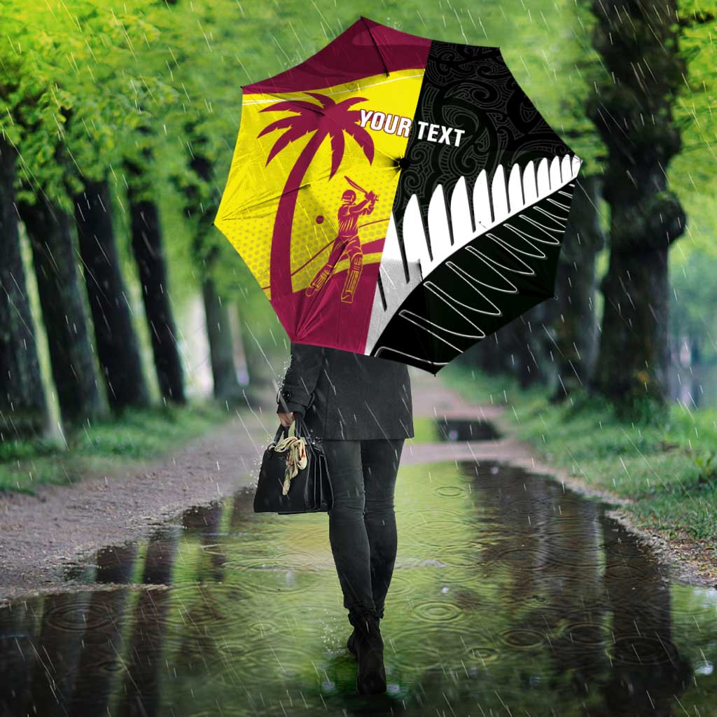 New Zealand and West Indies Cricket Custom Umbrella Black Cap Windies Together - Wonder Print Shop