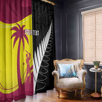 New Zealand and West Indies Cricket Custom Window Curtain Black Cap Windies Together - Wonder Print Shop