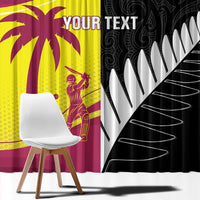 New Zealand and West Indies Cricket Custom Window Curtain Black Cap Windies Together - Wonder Print Shop