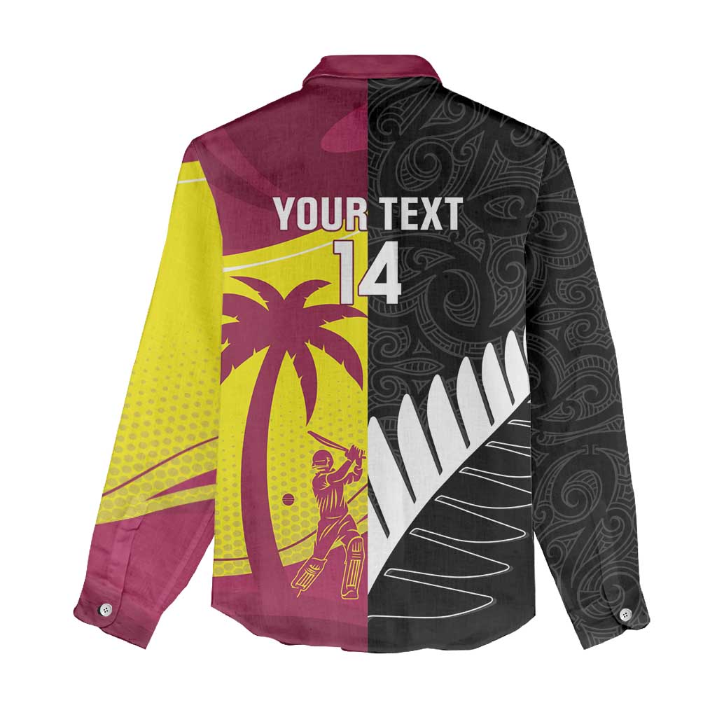New Zealand and West Indies Cricket Custom Women Casual Shirt Black Cap Windies Together - Wonder Print Shop
