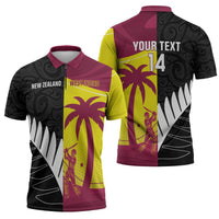 New Zealand and West Indies Cricket Custom Zipper Polo Shirt Black Cap Windies Together - Wonder Print Shop