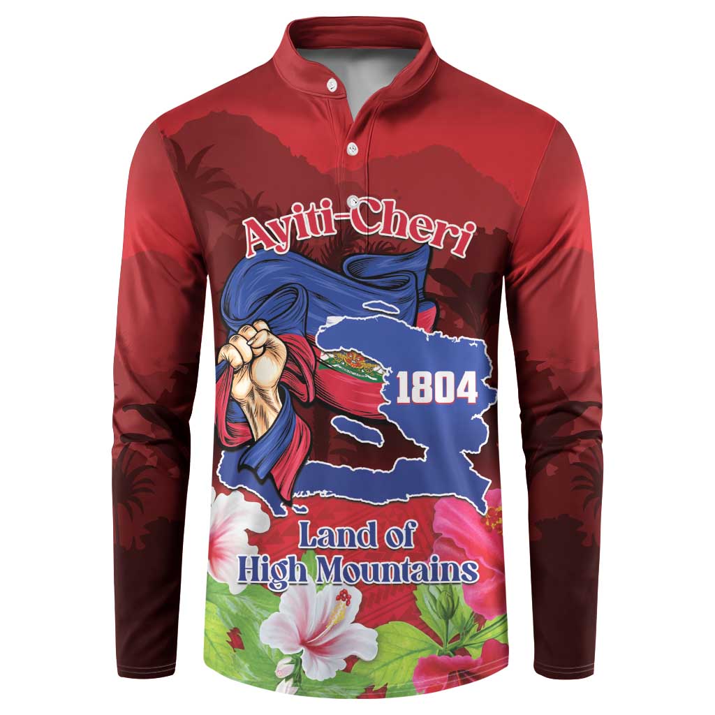 Ayiti-Cheri Independence Day Button Sweatshirt Land of High Mountains - Wonder Print Shop