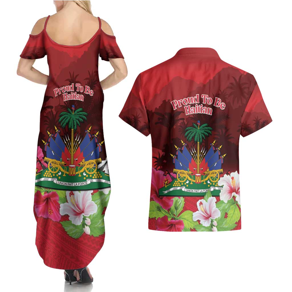 Ayiti-Cheri Independence Day Couples Matching Summer Maxi Dress and Hawaiian Shirt Land of High Mountains - Wonder Print Shop