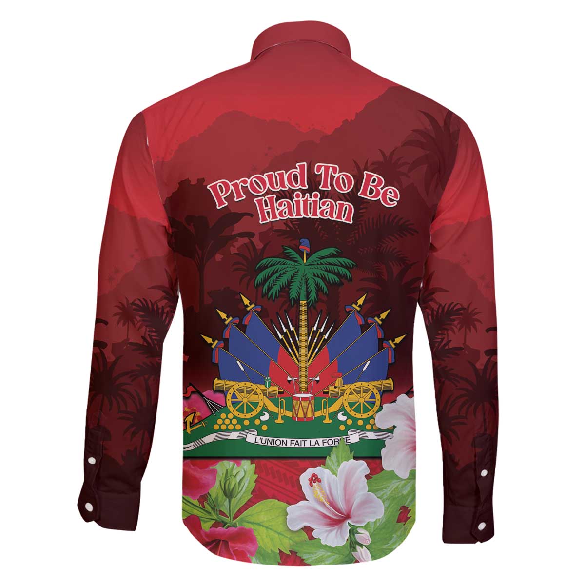 Ayiti-Cheri Independence Day Family Matching Off The Shoulder Long Sleeve Dress and Hawaiian Shirt Land of High Mountains - Wonder Print Shop