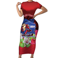 Ayiti-Cheri Independence Day Family Matching Short Sleeve Bodycon Dress and Hawaiian Shirt Land of High Mountains - Wonder Print Shop