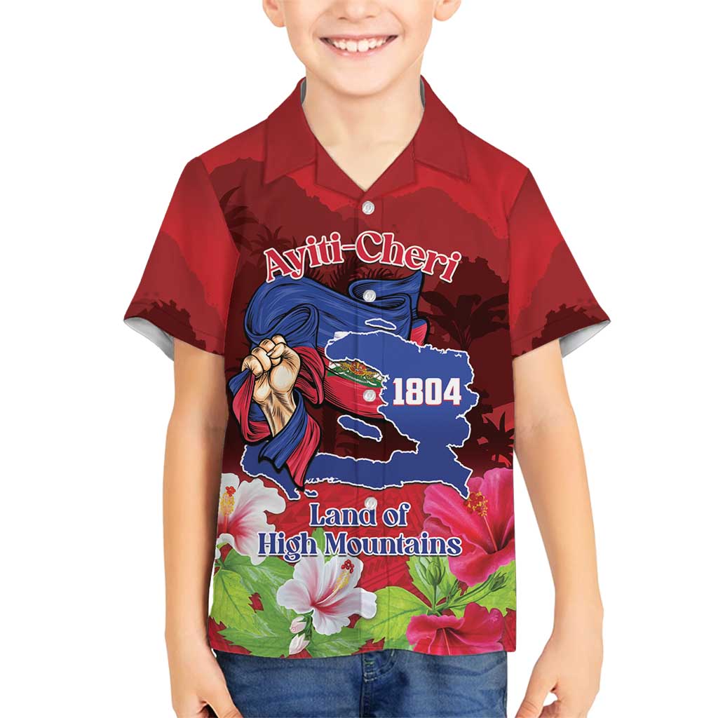 Ayiti-Cheri Independence Day Family Matching Summer Maxi Dress and Hawaiian Shirt Land of High Mountains - Wonder Print Shop