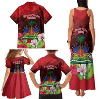 Ayiti-Cheri Independence Day Family Matching Tank Maxi Dress and Hawaiian Shirt Land of High Mountains - Wonder Print Shop