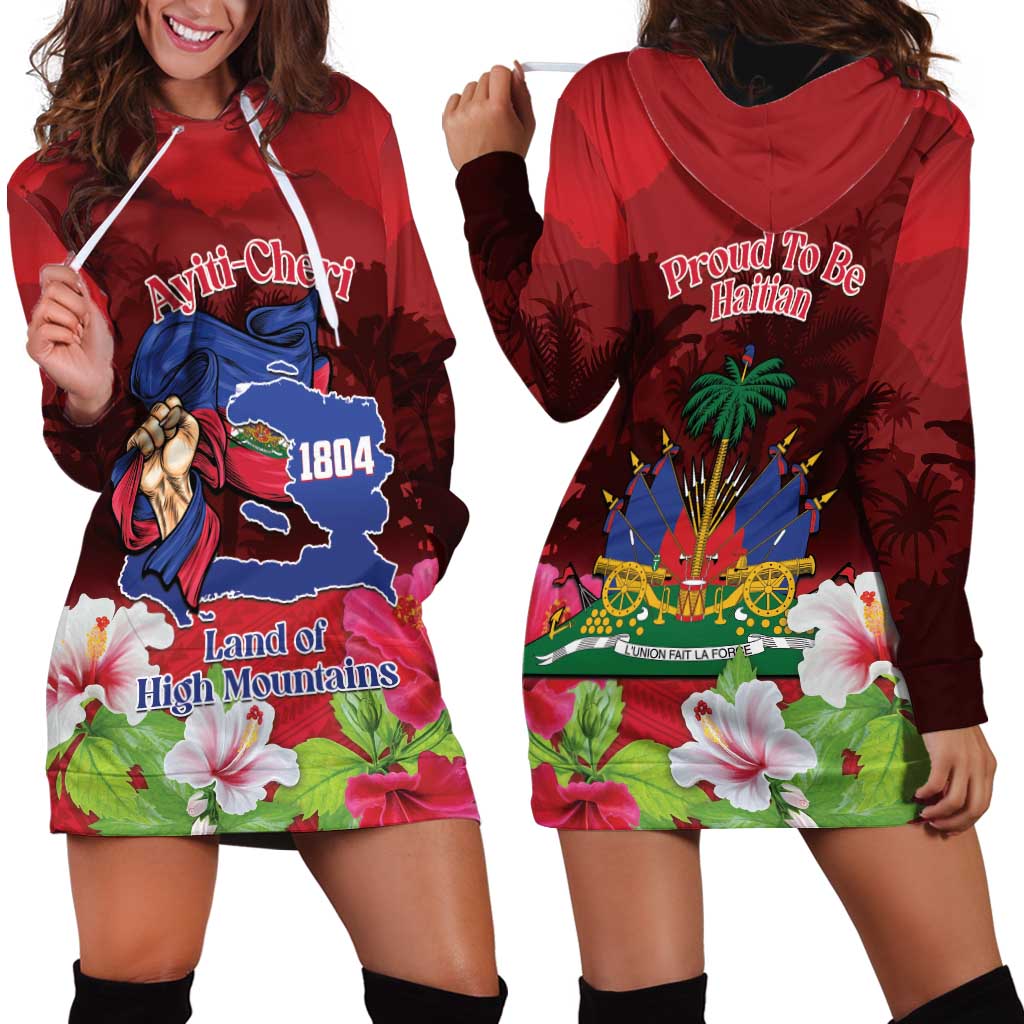 Ayiti-Cheri Independence Day Hoodie Dress Land of High Mountains - Wonder Print Shop