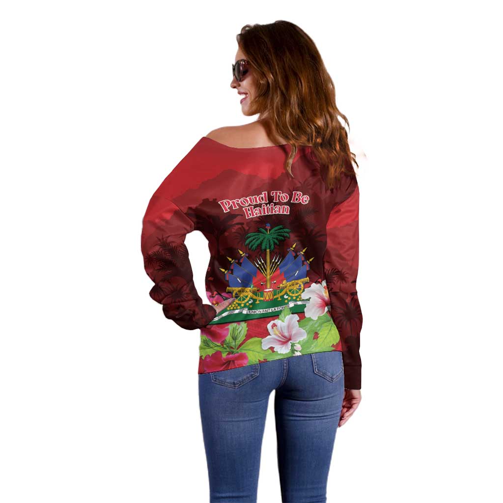 Ayiti-Cheri Independence Day Off Shoulder Sweater Land of High Mountains - Wonder Print Shop