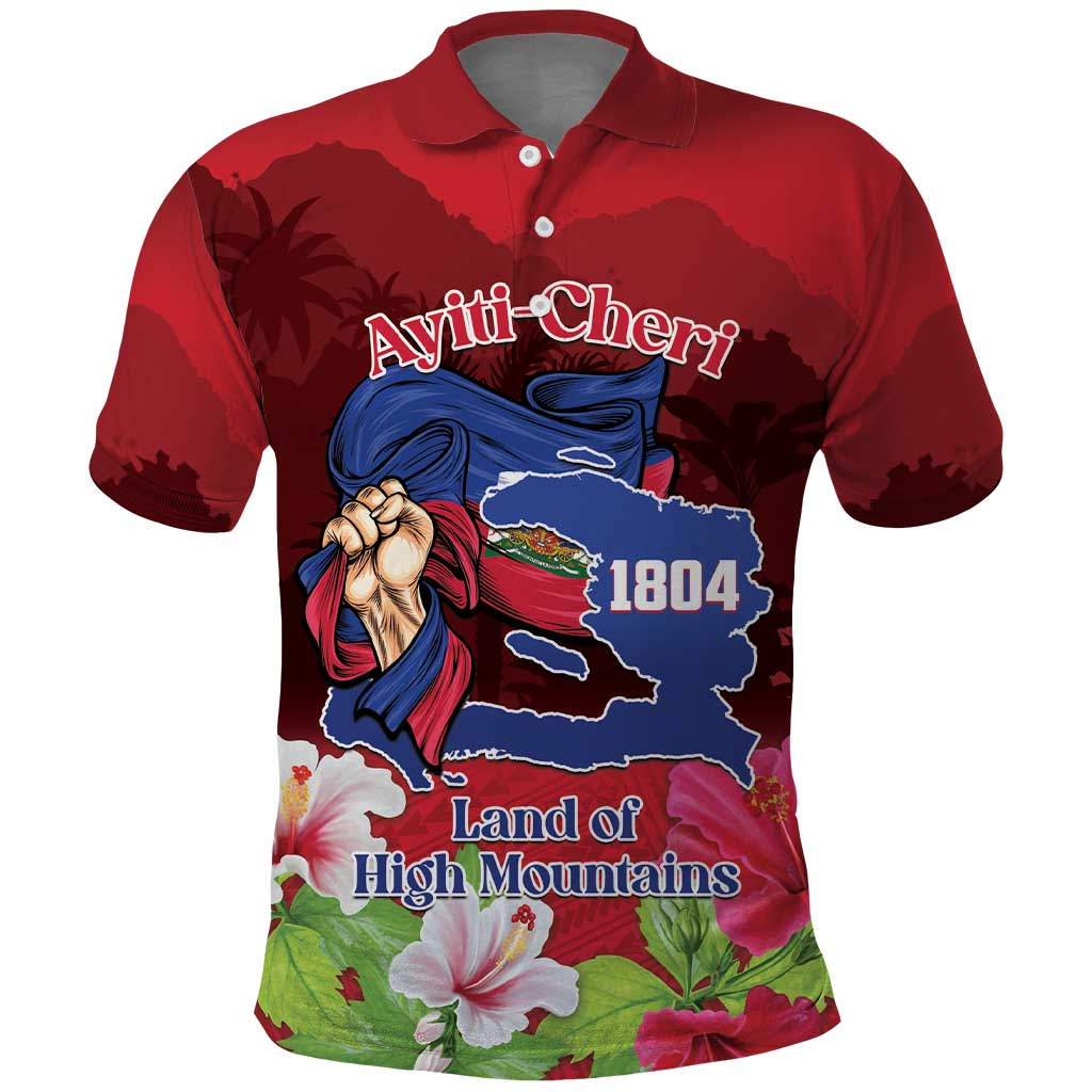 Ayiti-Cheri Independence Day Polo Shirt Land of High Mountains - Wonder Print Shop