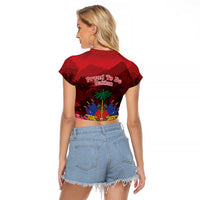 Ayiti-Cheri Independence Day Raglan Cropped T Shirt Land of High Mountains - Wonder Print Shop
