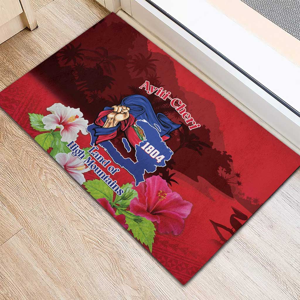 Ayiti-Cheri Independence Day Rubber Doormat Land of High Mountains - Wonder Print Shop