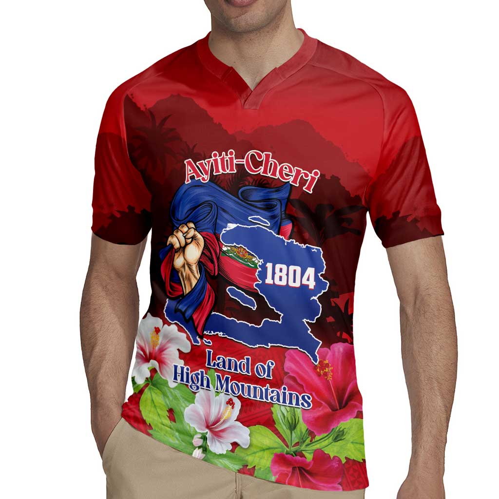 Ayiti-Cheri Independence Day Rugby Jersey Land of High Mountains - Wonder Print Shop
