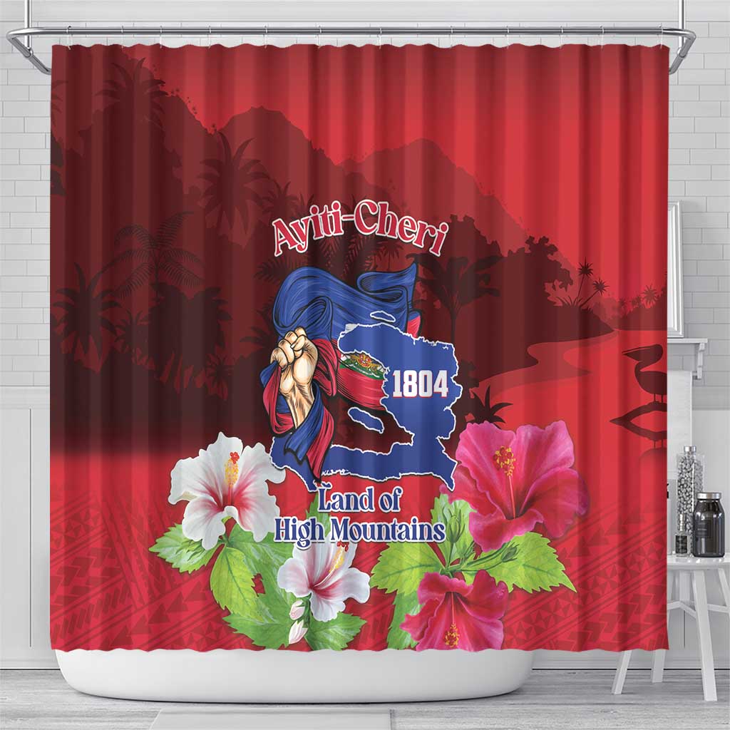 Ayiti-Cheri Independence Day Shower Curtain Land of High Mountains