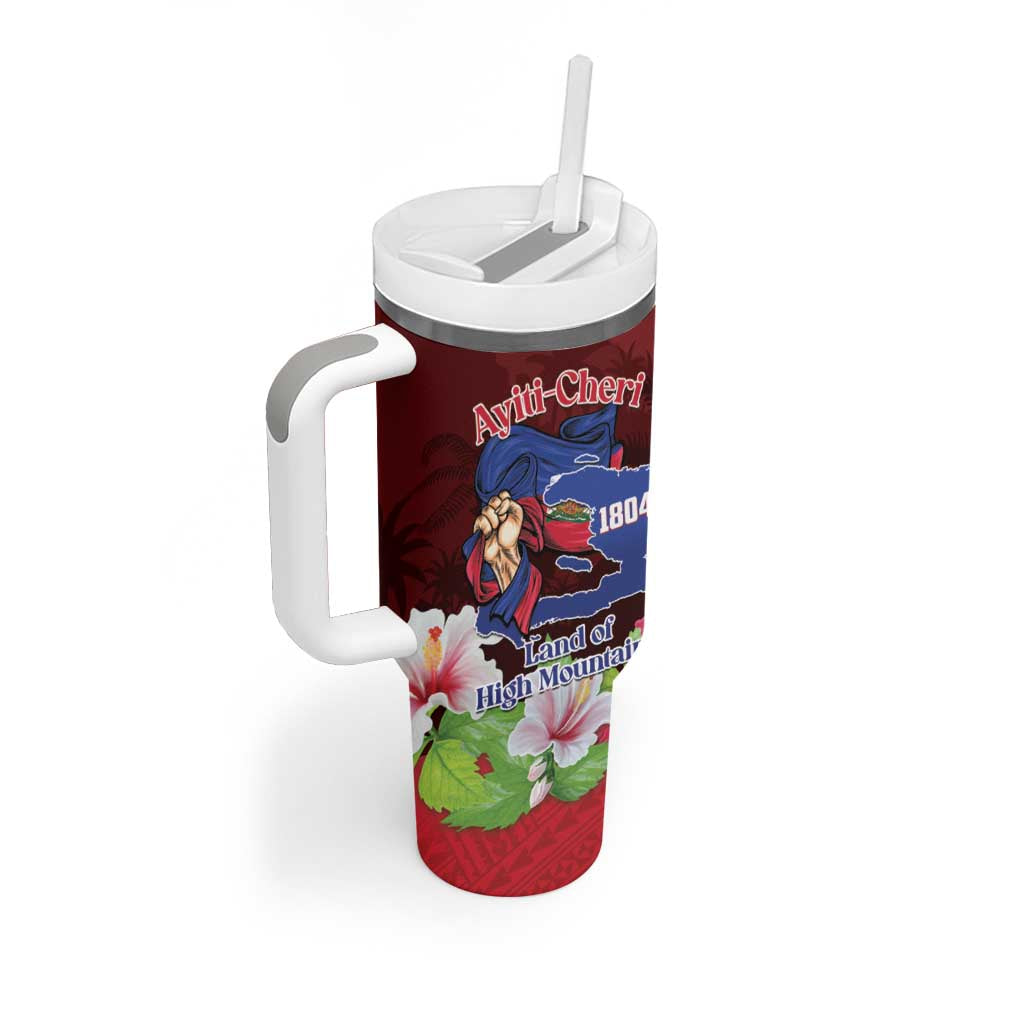Ayiti-Cheri Independence Day Tumbler With Handle Land of High Mountains - Wonder Print Shop