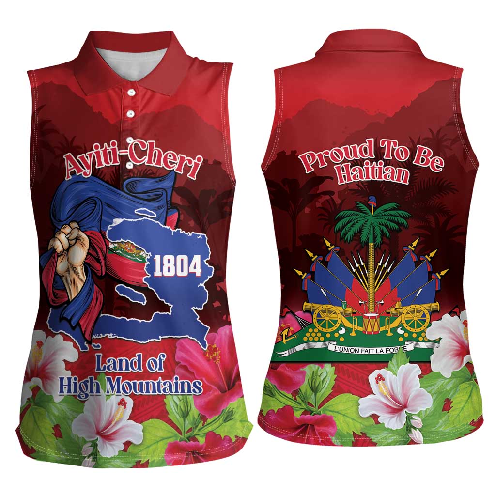 Ayiti-Cheri Independence Day Women Sleeveless Polo Shirt Land of High Mountains - Wonder Print Shop