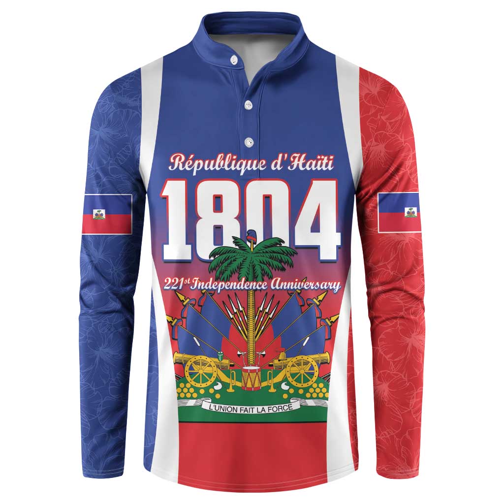 Personalized Haiti 1804 Button Sweatshirt Happy 221st Independence Anniversary - Wonder Print Shop