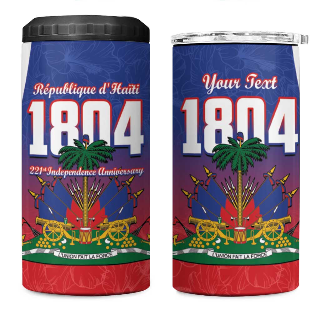 Personalized Haiti 1804 4 in 1 Can Cooler Tumbler Happy 221st Independence Anniversary - Wonder Print Shop