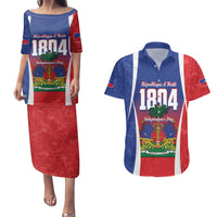 Personalized Haiti 1804 Couples Matching Puletasi and Hawaiian Shirt Happy Ayiti Independence Day LT14