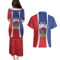 Personalized Haiti 1804 Couples Matching Puletasi and Hawaiian Shirt Happy Ayiti Independence Day LT14