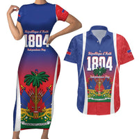 Personalized Haiti 1804 Couples Matching Short Sleeve Bodycon Dress and Hawaiian Shirt Happy Ayiti Independence Day LT14