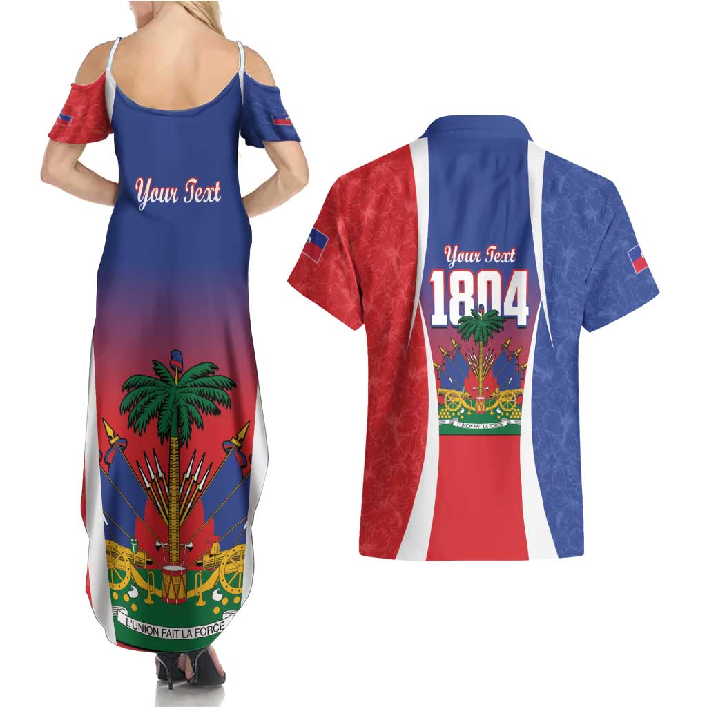 Personalized Haiti 1804 Couples Matching Summer Maxi Dress and Hawaiian Shirt Happy Ayiti Independence Day LT14