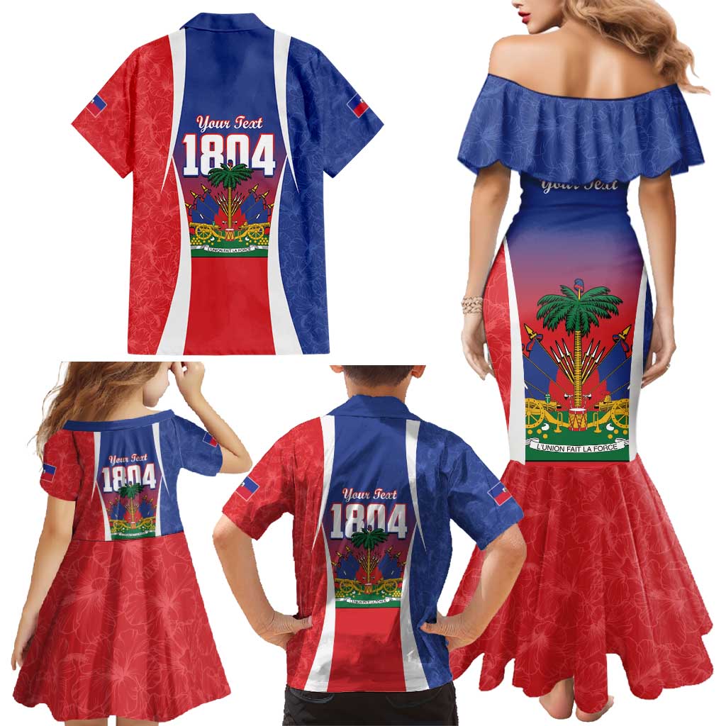 Personalized Haiti 1804 Family Matching Mermaid Dress and Hawaiian Shirt Happy Ayiti Independence Day LT14