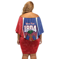 Personalized Haiti 1804 Family Matching Off Shoulder Short Dress and Hawaiian Shirt Happy Ayiti Independence Day LT14
