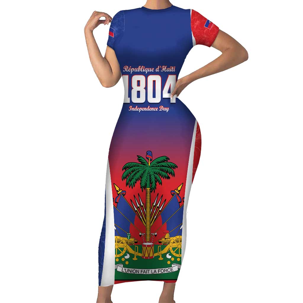 Personalized Haiti 1804 Family Matching Short Sleeve Bodycon Dress and Hawaiian Shirt Happy Ayiti Independence Day LT14