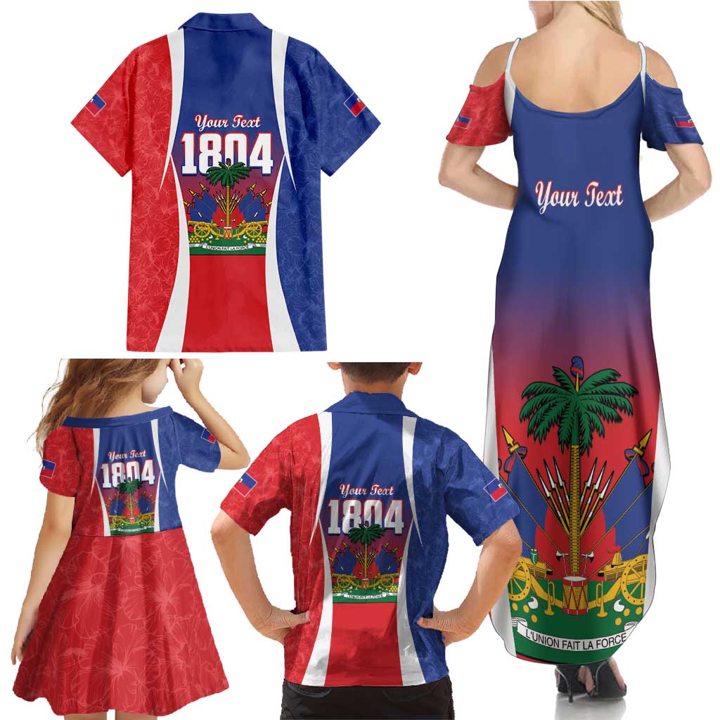 Personalized Haiti 1804 Family Matching Summer Maxi Dress and Hawaiian Shirt Happy Ayiti Independence Day LT14