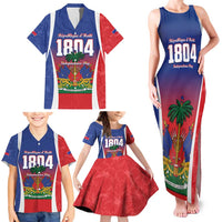 Personalized Haiti 1804 Family Matching Tank Maxi Dress and Hawaiian Shirt Happy Ayiti Independence Day LT14