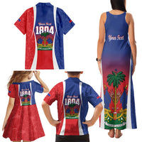Personalized Haiti 1804 Family Matching Tank Maxi Dress and Hawaiian Shirt Happy Ayiti Independence Day LT14