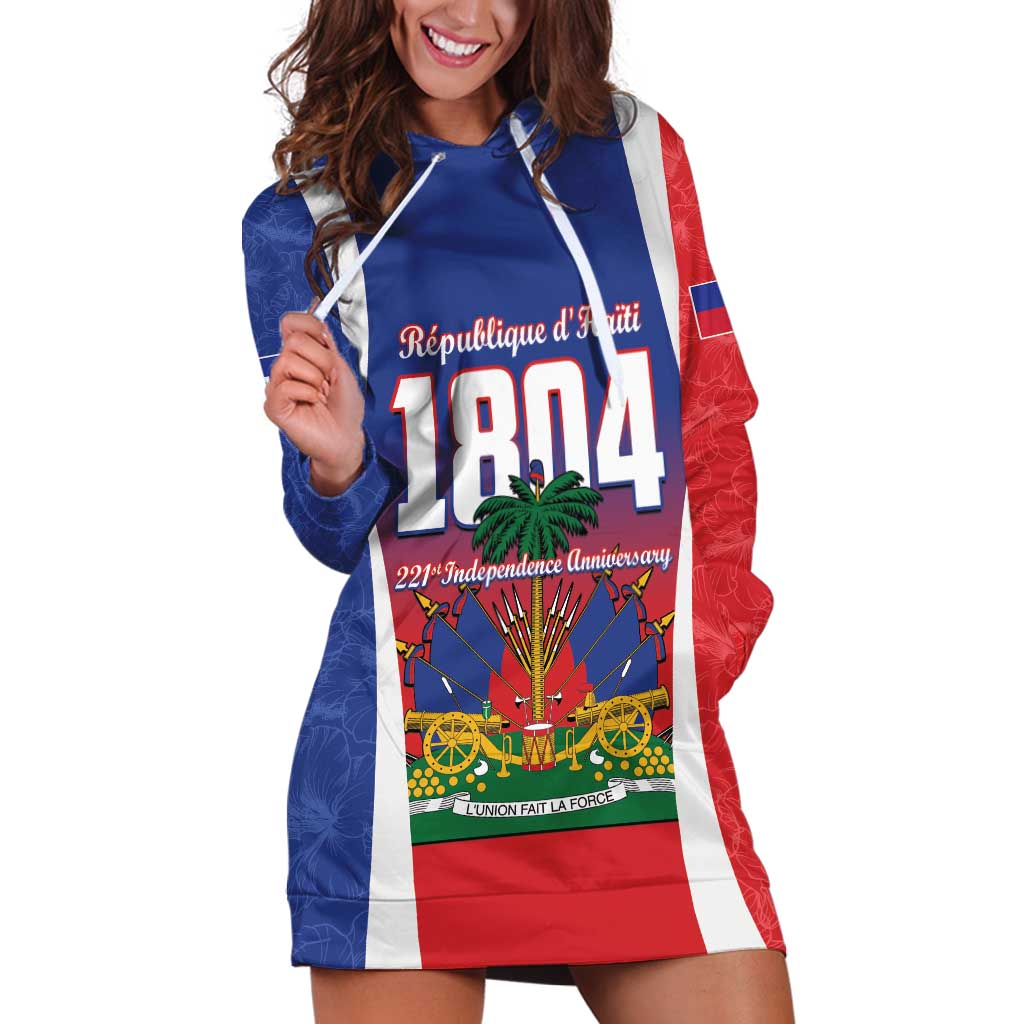 Personalized Haiti 1804 Hoodie Dress Happy 221st Independence Anniversary - Wonder Print Shop
