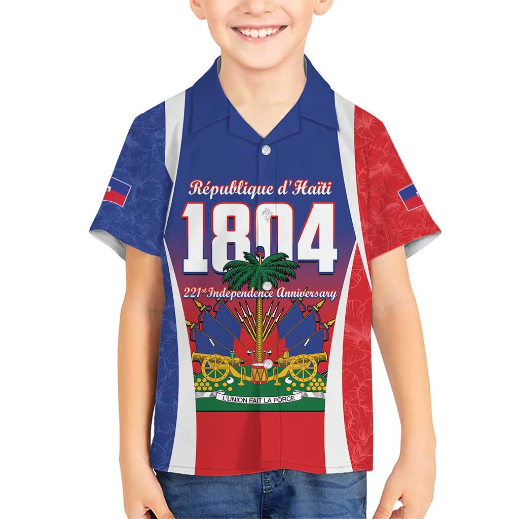 Personalized Haiti 1804 Kid Hawaiian Shirt Happy 221st Independence Anniversary - Wonder Print Shop