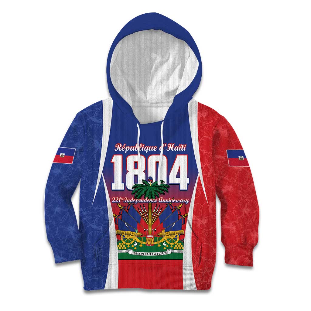 Personalized Haiti 1804 Kid Hoodie Happy 221st Independence Anniversary - Wonder Print Shop