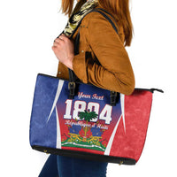 Personalized Haiti 1804 Leather Tote Bag Happy Ayiti Independence Day LT14