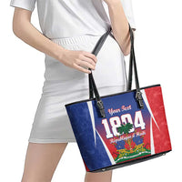 Personalized Haiti 1804 Leather Tote Bag Happy Ayiti Independence Day LT14