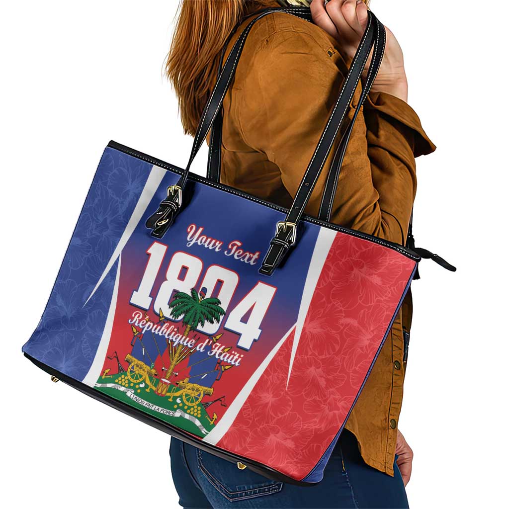 Personalized Haiti 1804 Leather Tote Bag Happy Ayiti Independence Day LT14